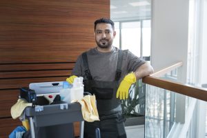 happy janitor