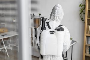 Man cleaning