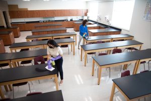 FDC NJ team cleaning a classroom
